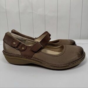 Weinbrenner Brown Leather Mary Jane Buckle Clogs Prairie Cottagecore Homestead 6